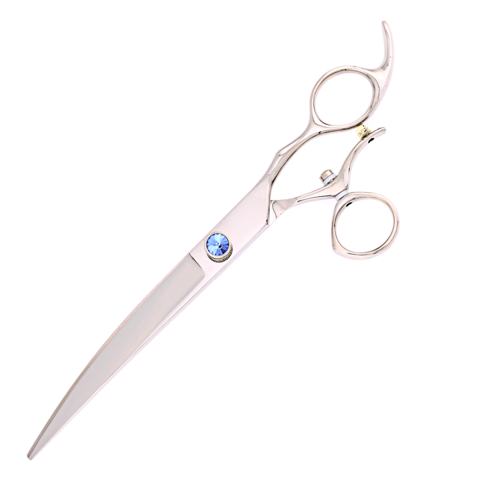 Titan Shears - Blue Stone Swivel Handle Curved Shears 7.5" 440C Convex RH image 1
