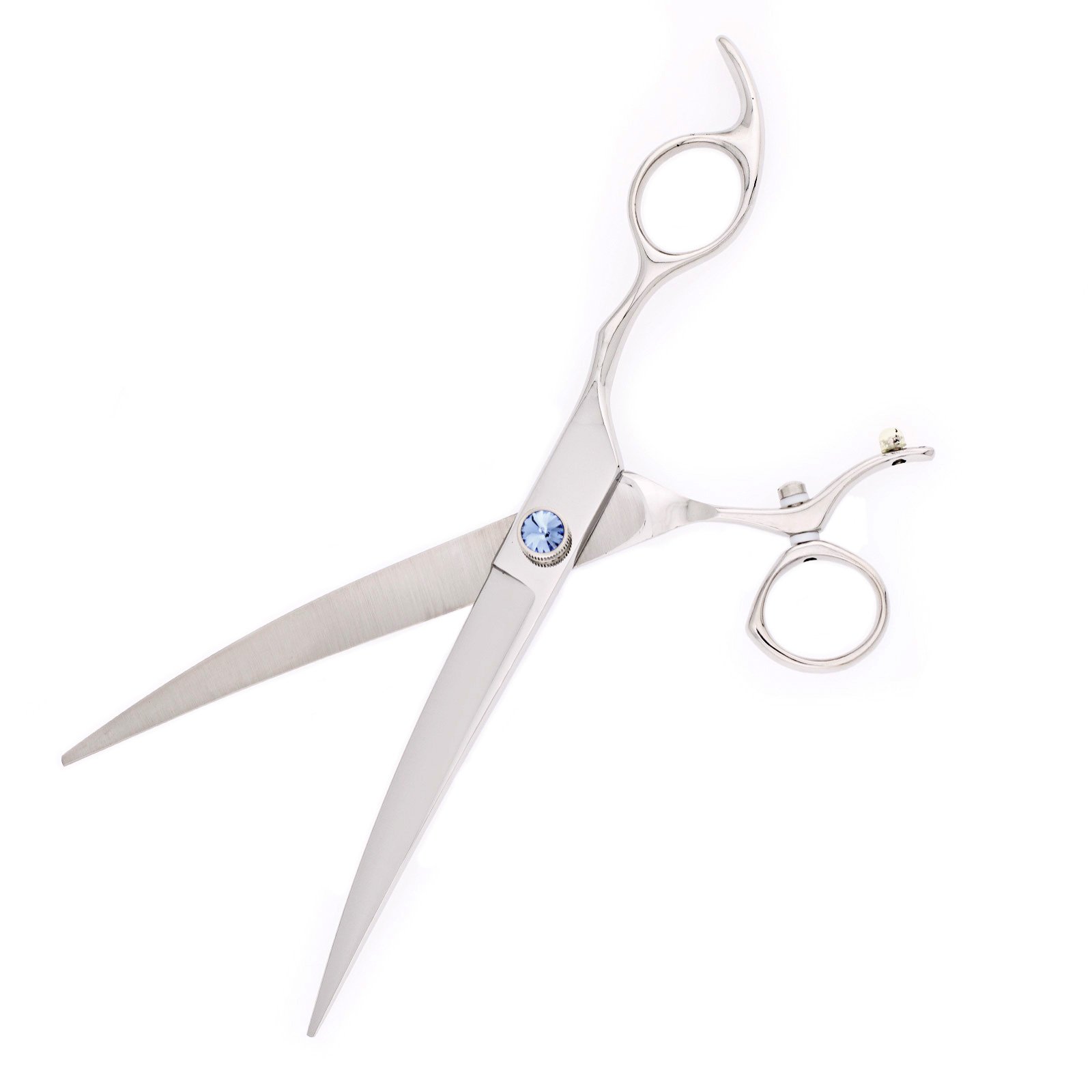Titan Shears - Blue Stone Swivel Handle Curved Shears 7.5" 440C Convex RH image 2