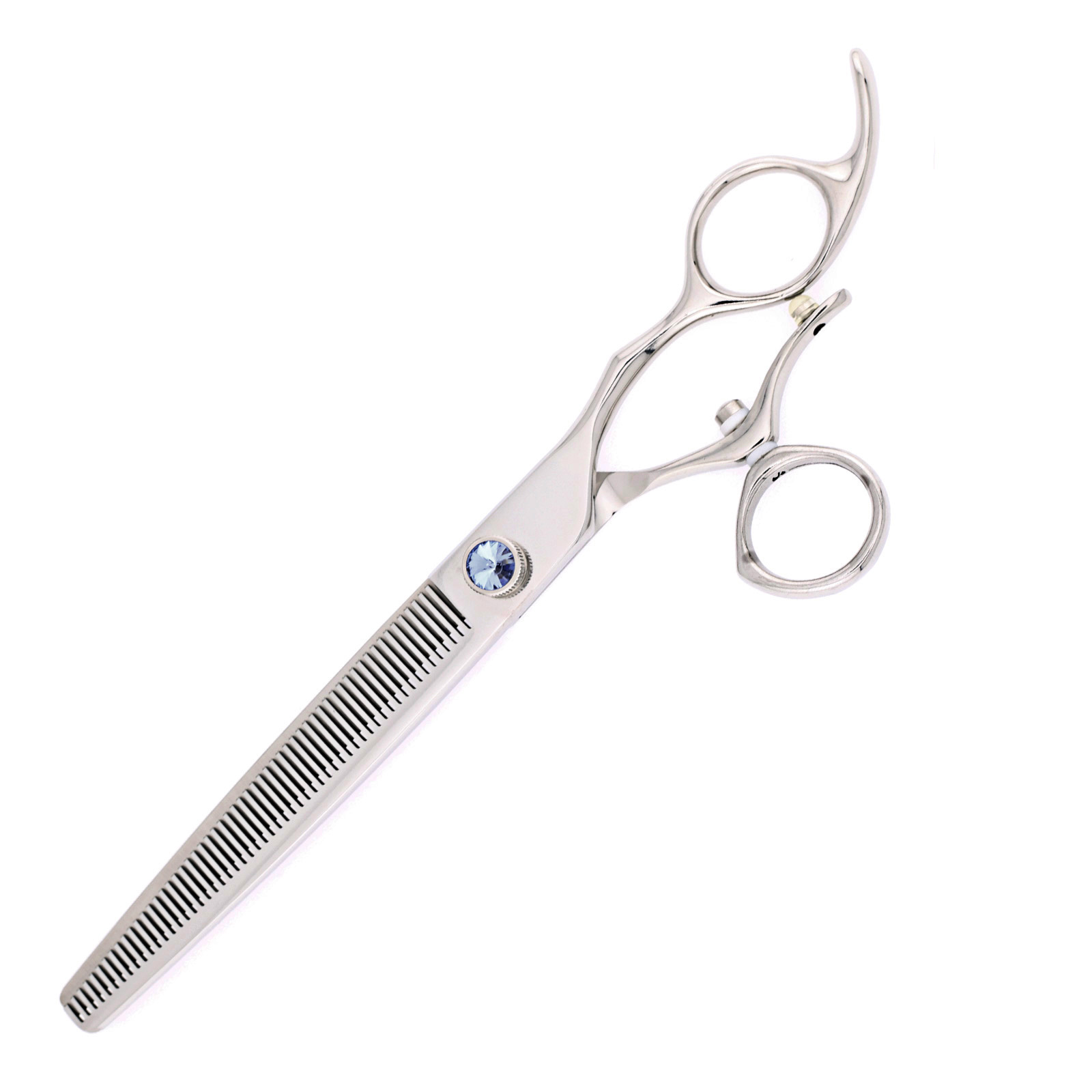 Titan Shears - Blue Stone Swivel Handle Thinning Shears 56T 7.5" 440C Convex RH image 1
